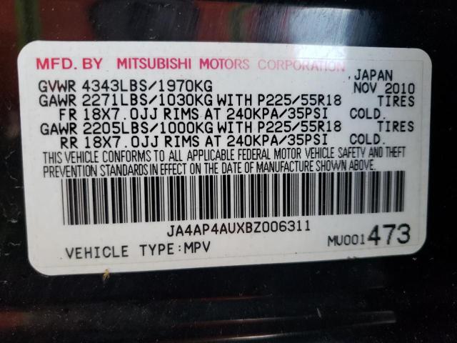 Photo 10 from auction – 2011 MITSUBISHI OUTLANDER with VIN JA4AP4AUXBZ006311