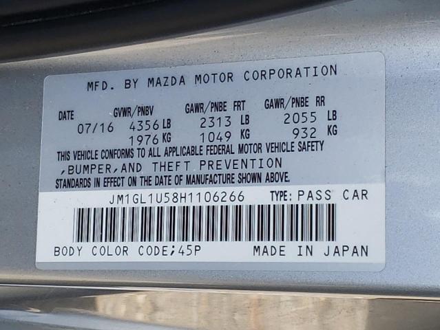 Photo 10 from auction – 2017 MAZDA 6 SPORT with VIN JM1GL1U58H1106266