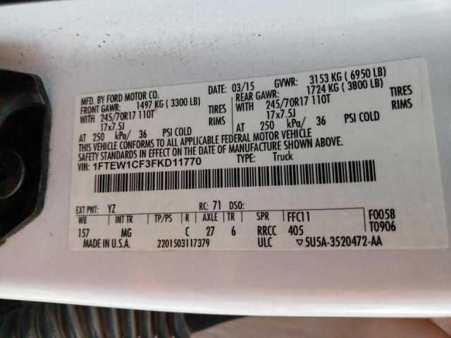 Photo 10 from auction – 2015 FORD F150 SUPER with VIN 1FTEW1CF3FKD11770
