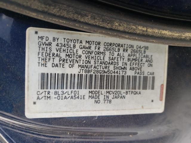 Photo 10 from auction – 1998 LEXUS ES 300 with VIN JT8BF28G9W5044173