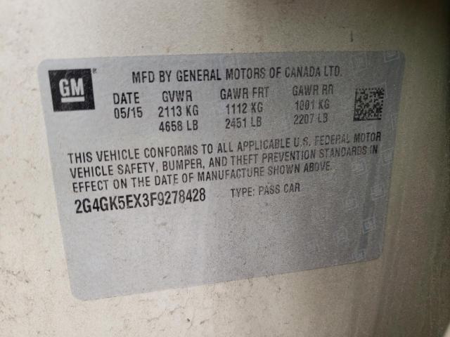 Photo 10 from auction – 2015 BUICK REGAL with VIN 2G4GK5EX3F9278428