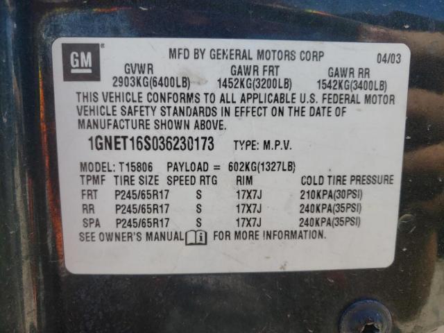 Photo 10 from auction – 2003 CHEVROLET TRAILBLAZE with VIN 1GNET16S036230173