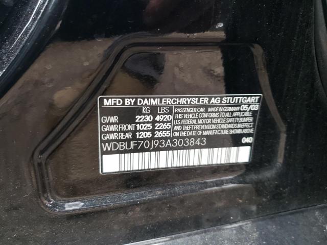Photo 10 from auction – 2003 MERCEDES-BENZ E 500 with VIN WDBUF70J93A303843