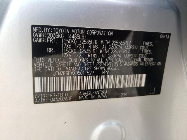 Photo 10 from auction – 2013 TOYOTA RAV4 LE with VIN JTMZFREVXD5011529