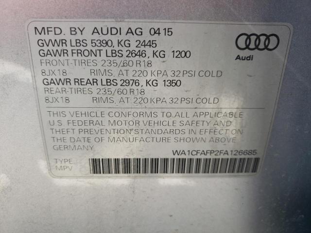 Photo 10 from auction – 2015 AUDI Q5 PREMIUM with VIN WA1CFAFP2FA126685