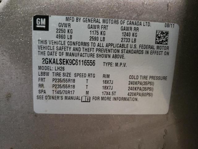 Photo 10 from auction – 2012 GMC TERRAIN SL with VIN 2GKALSEK9C6116556