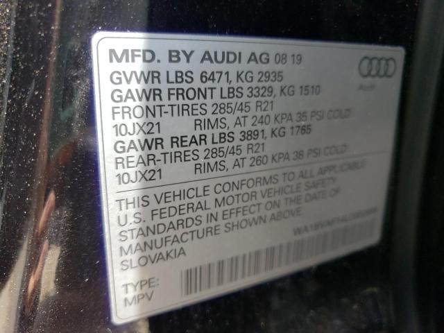 Photo 10 from auction – 2020 AUDI Q8 PREMIUM with VIN WA1BVAF14LD002888