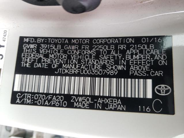 Photo 10 from auction – 2016 TOYOTA PRIUS with VIN JTDKBRFU0G3507989