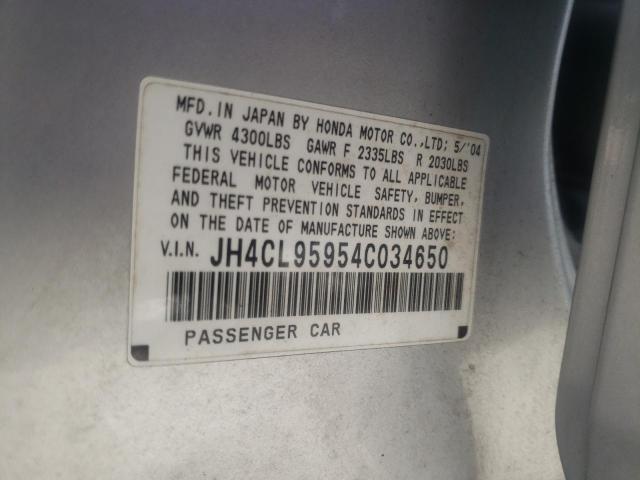 Photo 10 from auction – 2004 ACURA TSX with VIN JH4CL95954C034650