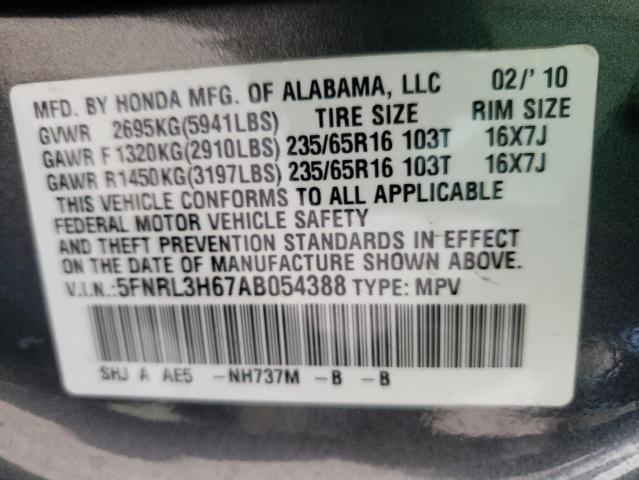 Photo 10 from auction – 2010 HONDA ODYSSEY EX with VIN 5FNRL3H67AB054388