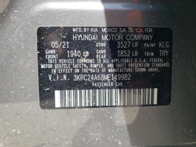 Photo 10 from auction – 2021 HYUNDAI ACCENT SE with VIN 3KPC24A68ME149982