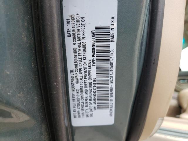 Photo 10 from auction – 2001 SUBARU LEGACY OUT with VIN 4S3BH806217649196