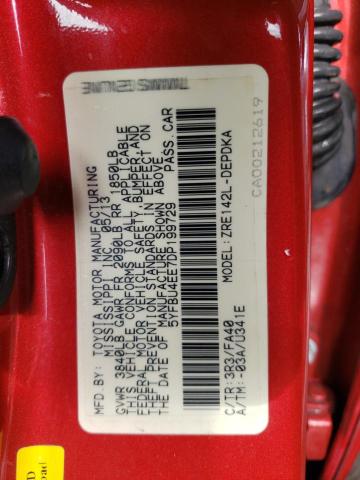 Photo 10 from auction – 2013 TOYOTA COROLLA BA with VIN 5YFBU4EE7DP199729