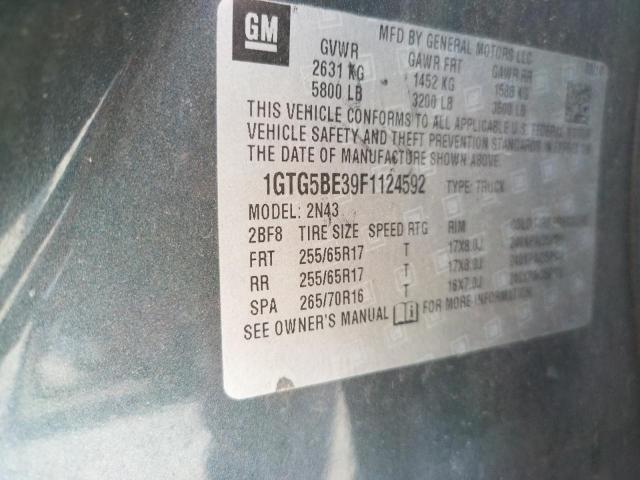 Photo 10 from auction – 2015 GMC CANYON SLE with VIN 1GTG5BE39F1124592