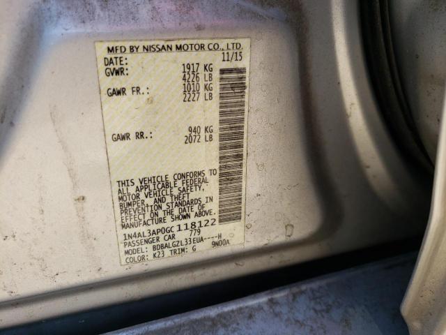 Photo 10 from auction – 2016 NISSAN ALTIMA 2.5 with VIN 1N4AL3AP0GC118122