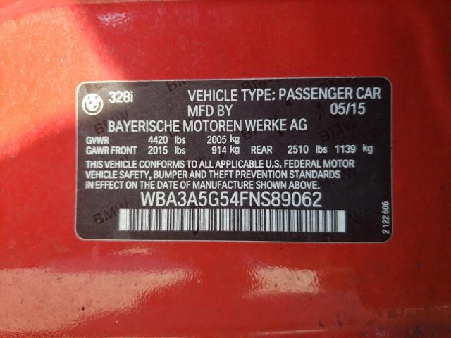 Photo 10 from auction – 2015 BMW 328 I with VIN WBA3A5G54FNS89062