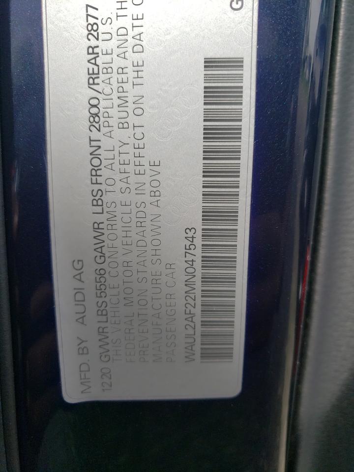 Photo 11 from auction – 2021 AUDI A6 PREMIUM with VIN WAUL2AF22MN047543