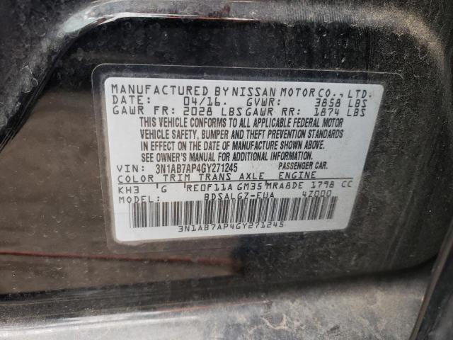 Photo 10 from auction – 2016 NISSAN SENTRA S with VIN 3N1AB7AP4GY271245