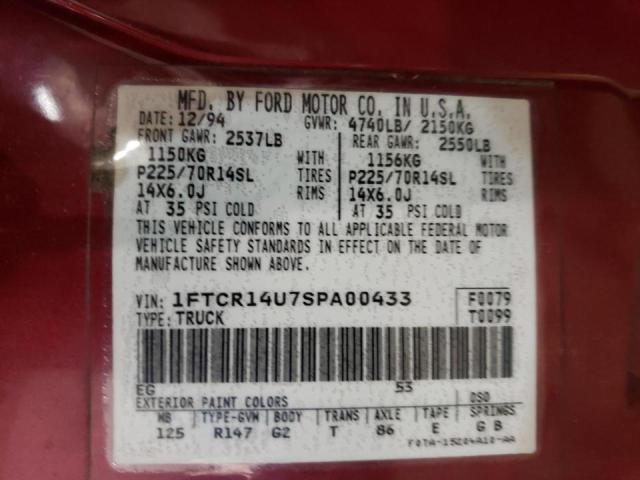 Photo 10 from auction – 1995 FORD RANGER SUP with VIN 1FTCR14U7SPA00433