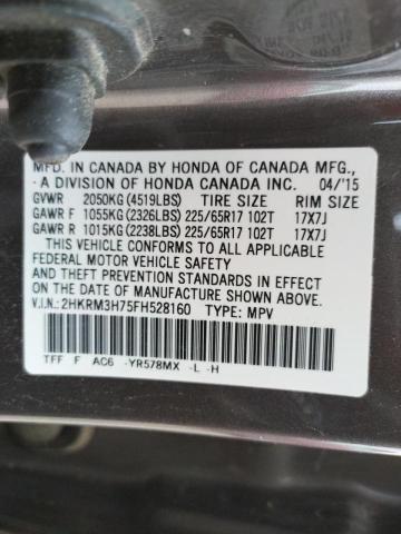 Photo 10 from auction – 2015 HONDA CR-V EXL with VIN 2HKRM3H75FH528160