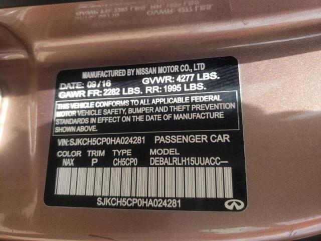 Photo 10 from auction – 2017 INFINITI QX30 BASE with VIN SJKCH5CP0HA024281