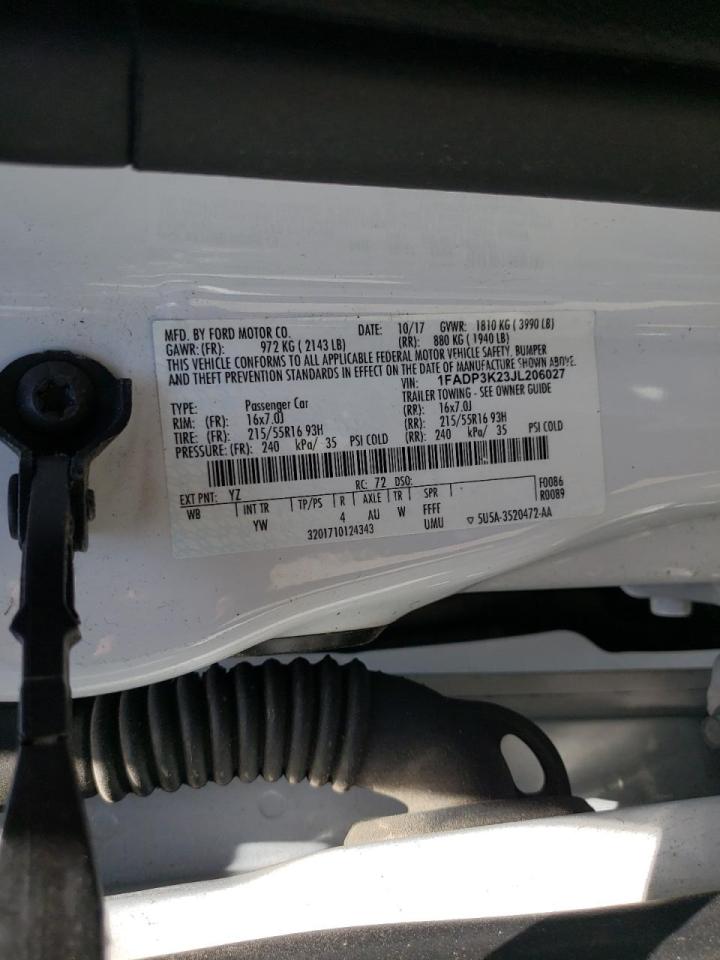 Photo 20 from auction – 2018 FORD FOCUS SE with VIN 1FADP3K23JL206027