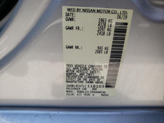 Photo 10 from auction – 2020 NISSAN ALTIMA SR with VIN 1N4BL4CV7LC118103
