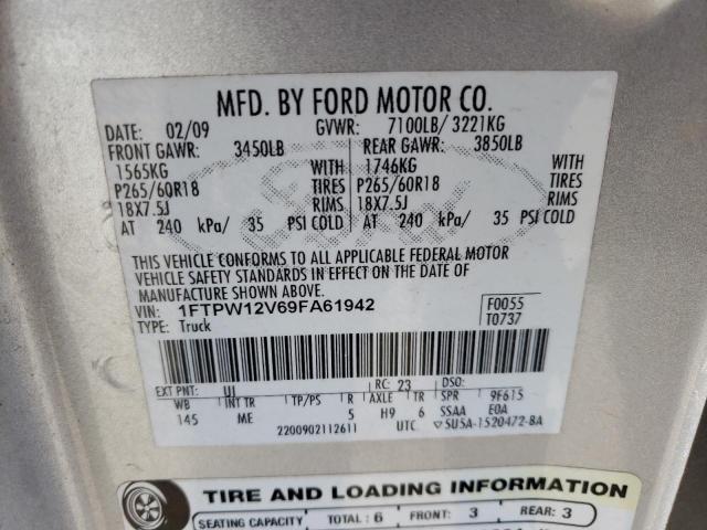Photo 10 from auction – 2009 FORD F150 SUPER with VIN 1FTPW12V69FA61942