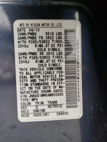 Photo 10 from auction – 2010 INFINITI FX35 with VIN JN8AS1MW5AM855665