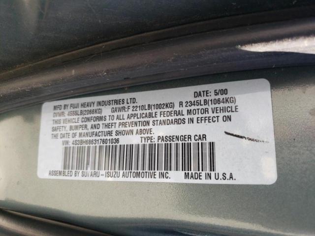 Photo 10 from auction – 2001 SUBARU LEGACY OUT with VIN 4S3BH686317601036