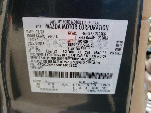 Photo 10 from auction – 2008 MAZDA TRIBUTE S with VIN 4F2CZ96158KM03222
