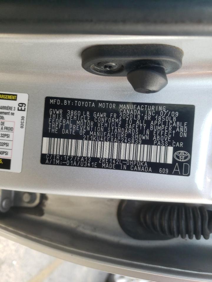 Photo 20 from auction – 2010 TOYOTA COROLLA MA with VIN 2T1KU4EEXAC245839