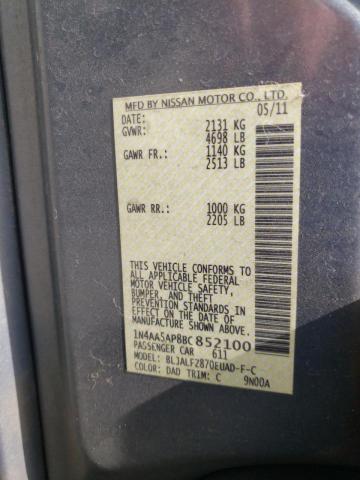 Photo 10 from auction – 2011 NISSAN MAXIMA S with VIN 1N4AA5AP8BC852100