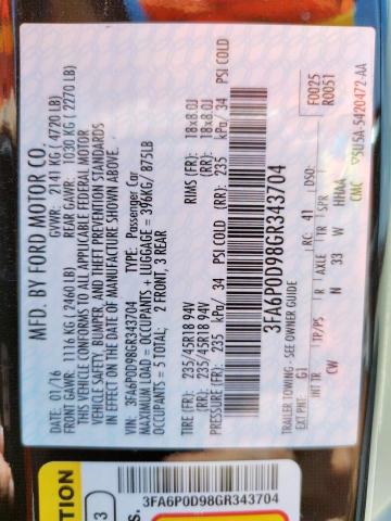 Photo 10 from auction – 2016 FORD FUSION TIT with VIN 3FA6P0D98GR343704