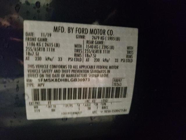 Photo 10 from auction – 2020 FORD EXPLORER X with VIN 1FMSK8DH8LGB30973