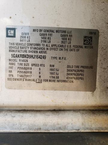Photo 10 from auction – 2017 BUICK ENCLAVE with VIN 5GAKRBKD9HJ164249