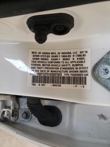 Photo 10 from auction – 2016 HONDA CIVIC LX with VIN 19XFC2F51GE037625