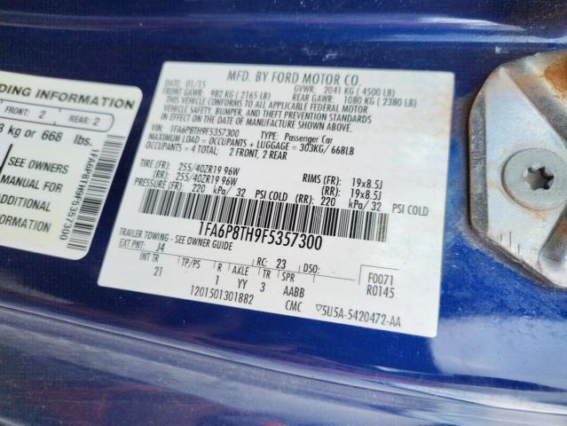 Photo 10 from auction – 2015 FORD MUSTANG with VIN 1FA6P8TH9F5357300