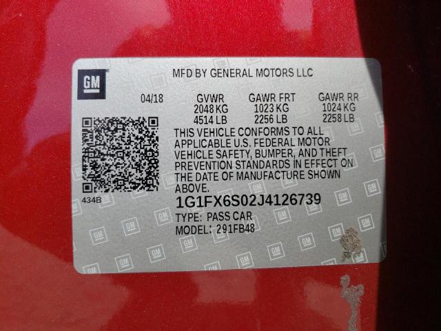 Photo 10 from auction – 2018 CHEVROLET BOLT EV PR with VIN 1G1FX6S02J4126739