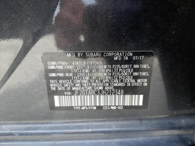 Photo 10 from auction – 2018 SUBARU CROSSTREK with VIN JF2GTABC3JH212348