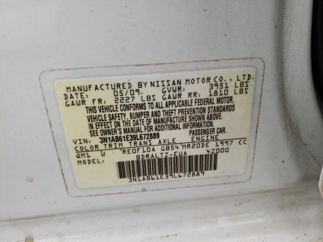 NISSAN SENTRA 2.0 2009 with VIN 3N1AB61E39L672889 - Photo from auction