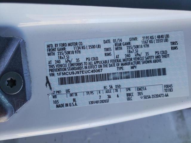 Foto 10 de la subasta – 2014 FORD ESCAPE TIT con VIN 1FMCU9J97EUC45067