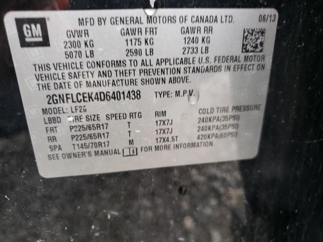 Photo 10 from auction – 2013 CHEVROLET EQUINOX LS with VIN 2GNFLCEK4D6401438