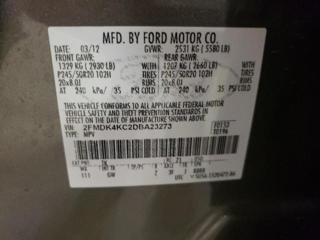 Photo 10 from auction – 2013 FORD EDGE LIMIT with VIN 2FMDK4KC2DBA23273