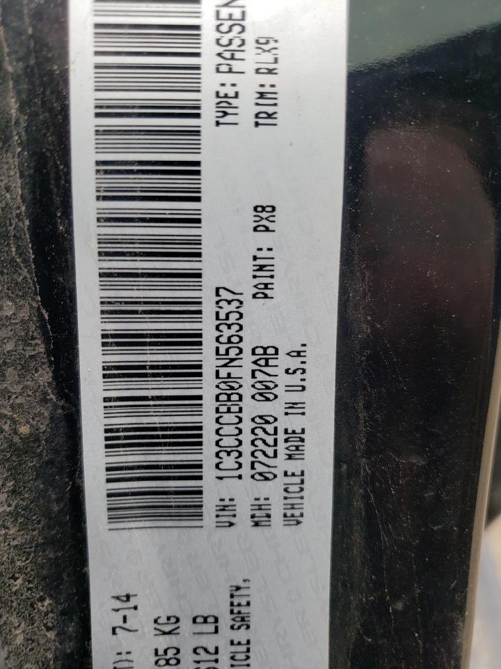 Photo 10 from auction – 2015 CHRYSLER 200 S with VIN 1C3CCCBB0FN563537