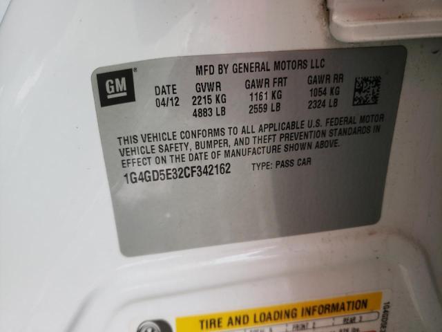 Photo 10 from auction – 2012 BUICK LACROSSE P with VIN 1G4GD5E32CF342162