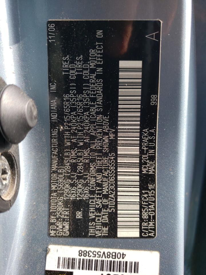 Photo 10 from auction – 2006 TOYOTA SIENNA CE with VIN 5TDZA23C06S585545