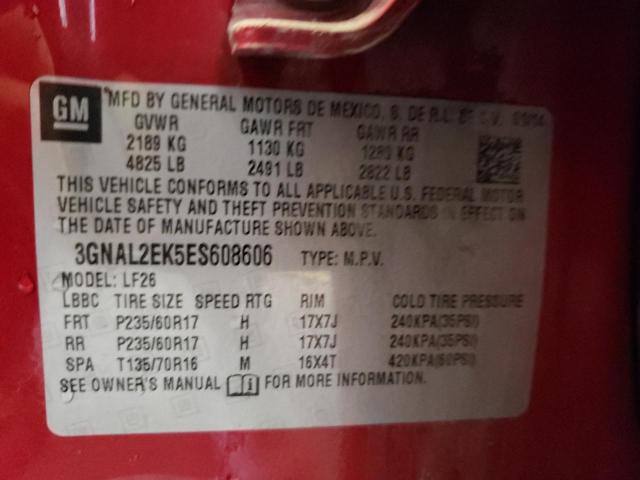 Photo 10 from auction – 2014 CHEVROLET CAPTIVA LS with VIN 3GNAL2EK5ES608606
