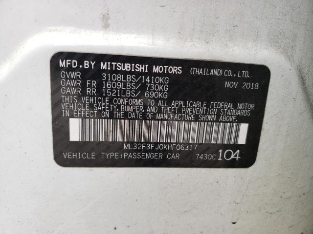 Photo 10 from auction – 2019 MITSUBISHI MIRAGE G4 with VIN ML32F3FJ0KHF06317