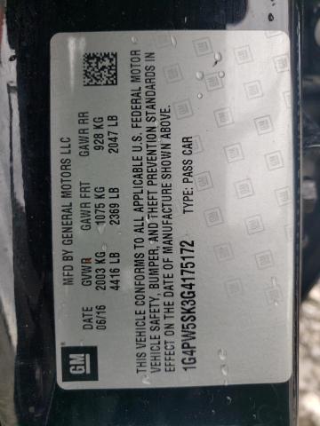 Photo 10 from auction – 2016 BUICK VERANO SPO with VIN 1G4PW5SK3G4175172